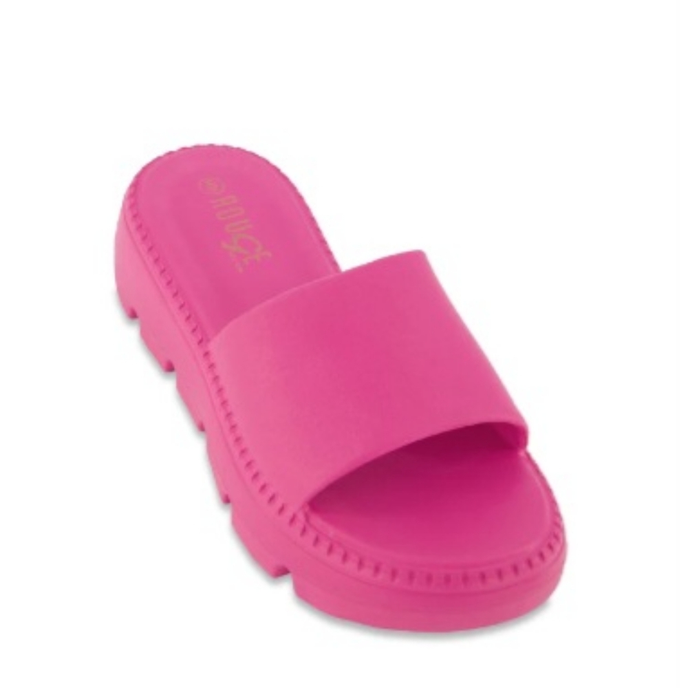 Womens Single band platform slides/ Lug sole platform slides